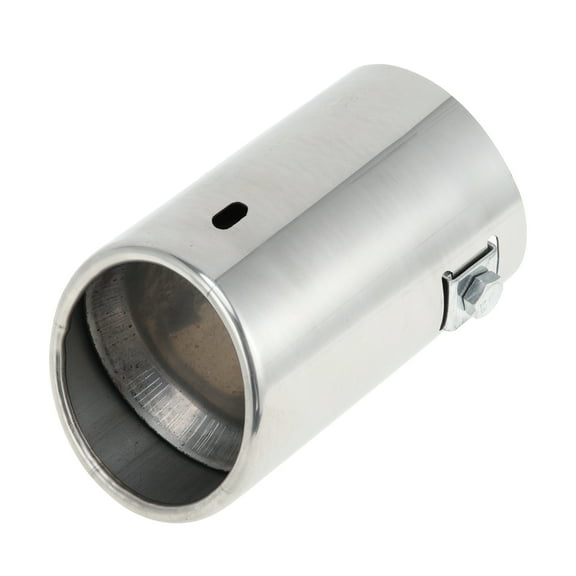 Unique Bargains 63MM Car Stainless Steel Chrome Round Exhaust Rear Tail Muffler Tip Pipe fit Diameter 1 1/4" to 2"