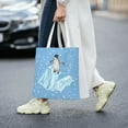 thumbnail image 2 of DouZhe Reusable Grocery Bags, Cartoon Cute Penguin Snow Animal Lightweight Polyester Canvas Cloth Tote Bag for Travle Gym Shopping School, 15" x 16", 2 of 7