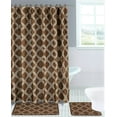 thumbnail image 2 of HONEY BROWN 15-piece Hotel Bathroom Sets - 2 Non-Slip Bath Mats Rugs Fabric Shower Curtain 12-Hooks, 2 of 2