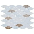 thumbnail image 6 of Annabelle Umber Brown Arabesque Polished Glass and Stone Wall and Floor Mosaic Tile, 6 of 8