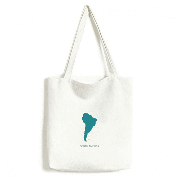South America Continent Outline Map Tote Canvas Bag Shopping Satchel Casual Handbag