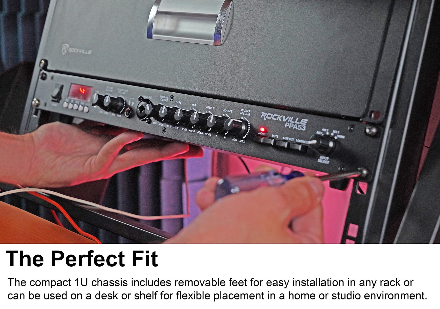 Rockville PPA53 Preamp Pro 1U Pre-Amplifier w/Bluetooth/USB/Computer Interface