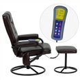 thumbnail image 3 of Flash Furniture Massaging Recliner and Ottoman in Brown with Base, 3 of 4