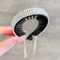 thumbnail image 3 of Pompotops Rhinestone Tassel Ponytail Hair Clips for Women Buns Hair Holder Large Glittering Hair Styling Claws Hair Pins Accessories, 3 of 9