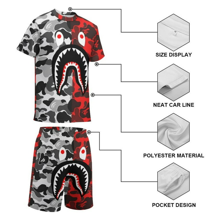 Bape t shirt and shorts 2025