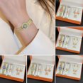 thumbnail image 2 of Primegos 1 Set Women Jewelry Set with Gift Box Complete Collection of Quartz Watch Necklace Bracelet Ring Earrings Set Rhinestone Golden Jewelry, 2 of 8