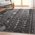 thumbnail image 6 of Well Woven Apollo Rodeo Vintage Medallion Tribal Black Grey Flat Pile Easy to Clean 5'3" x 7'3" Area Rug for Living Room Dining Room Bedroom and Kitchen, 6 of 6
