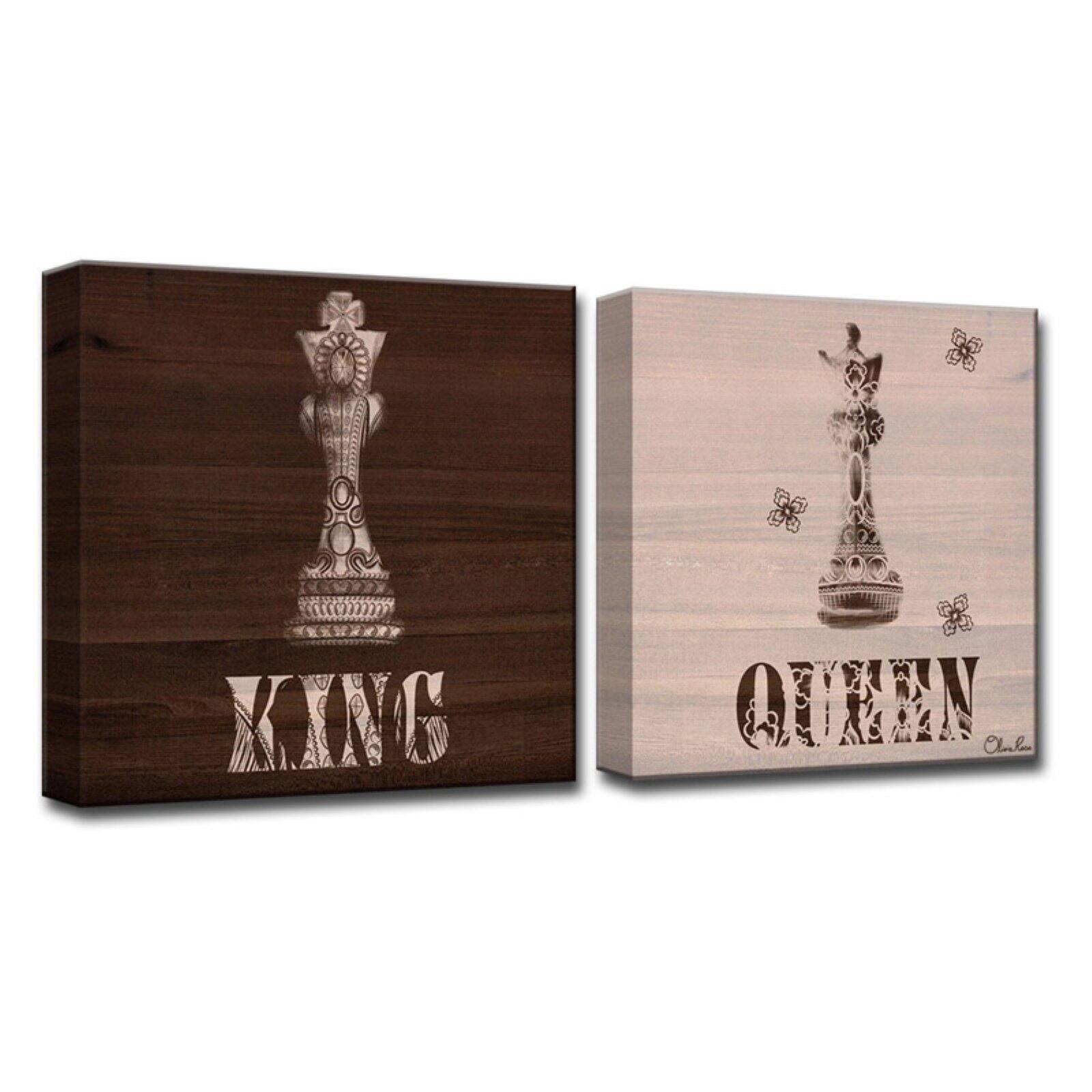 Ready2HangArt King Queen Canvas Wall Art Set of 2