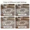 thumbnail image 7 of ODIKA 9'x12' Washable Area Rug Non-Shedding, Easy Care Beige Ornate Cream Interlocking Mirrored Traditional Entryway for Master Suite, California King, Under Bed, 7 of 7