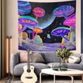 thumbnail image 4 of DaShan Blacklight Mushroom Tapestry Wall Hanging,Fantasy Galaxy Space Tapestries for Dorm Living Room Bedroom Decor 60"Wx50"L, 4 of 5