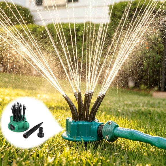 Garden Sprinkler,Sprinklers for Yard 360 Degree Rotating Lawn Sprinkler otating Lawn and Garden Sprinkler Adjustable, Weighted Gardening Watering System