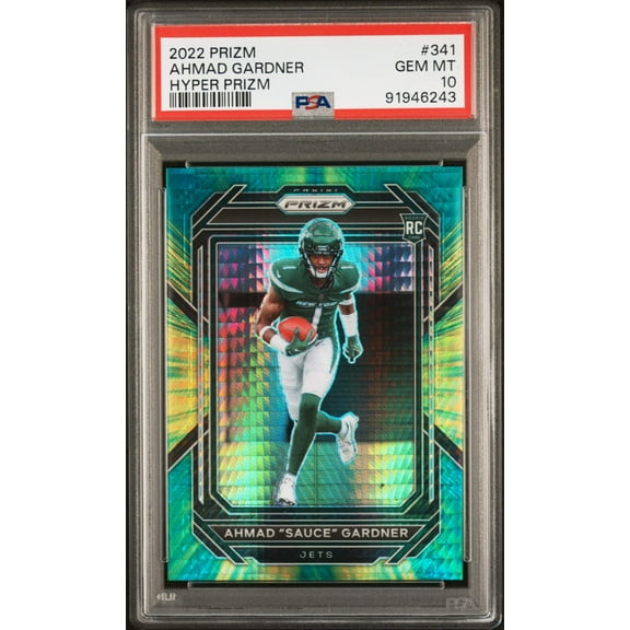 Graded 2022 Panini Prizm Ahmad Gardner #341 Hyper Prizm #/175 Rookie RC Football Card PSA 10 Gem Mint