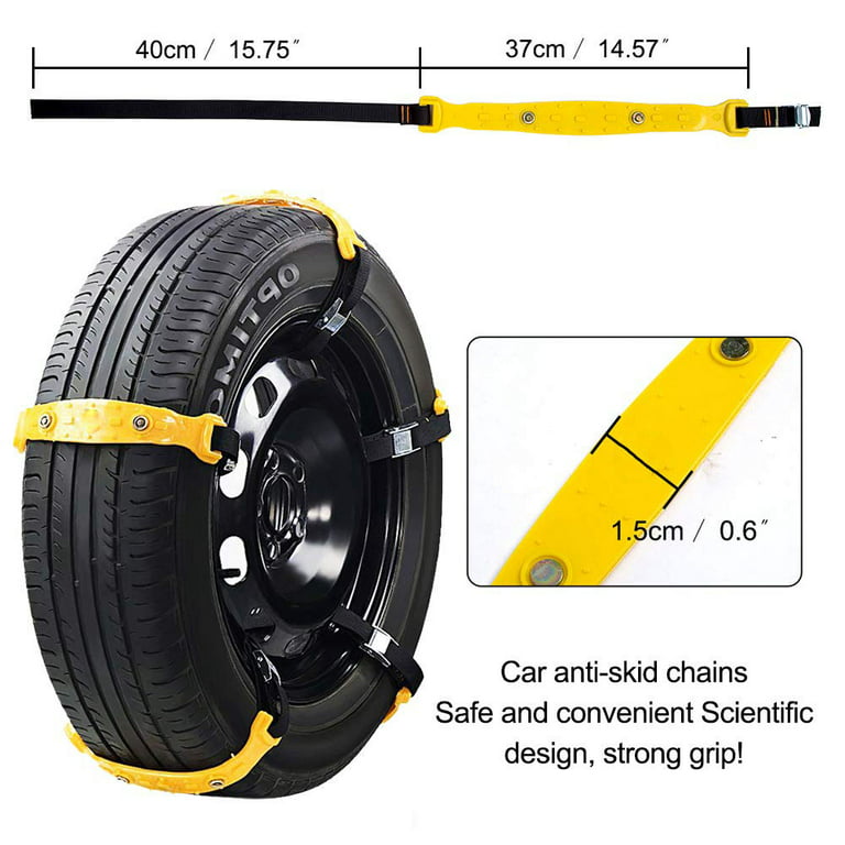  Tire Chains 8Pcs Snow Chains Emergency Anti Slip Wheel