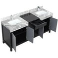 thumbnail image 5 of Lexora Home Zilara 72" Double Marble Top Bathroom Vanity with Chrome Faucet, 5 of 15