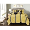 thumbnail image 2 of Unique Home 7 Piece Harley Chic Ruched Pleated Bed In A Bag Clearance bedding Comforter Duvet Set Fade Resistant, Super Soft, All Sizes Yellow King Size, 2 of 2