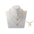 thumbnail image 2 of Jusqu'à 65 % de Réduction sur les Colliers SMihono pour Femmes Mode Multicouche Géométrique Couture Perle Collier Lettre, 2 of 2