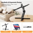 thumbnail image 2 of Foldable 360 Rotating Laptop Stand for Desk, Adjustable Computer Stand Riser for Collaborative Work, Easy Storage Aluminum Holder Fit for All Laptops up to 16 inches (Black), 2 of 14