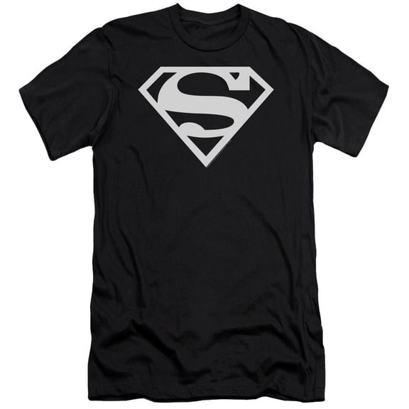Superman Logo Premium Adult Slim Fit 30/1 T-Shirt Black