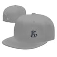 thumbnail image 4 of DouZhe Flat Brim Cap Snapback Hat, Gothic Style Letter K Prints Adjustable Gray Adult Baseball Cap, 4 of 6