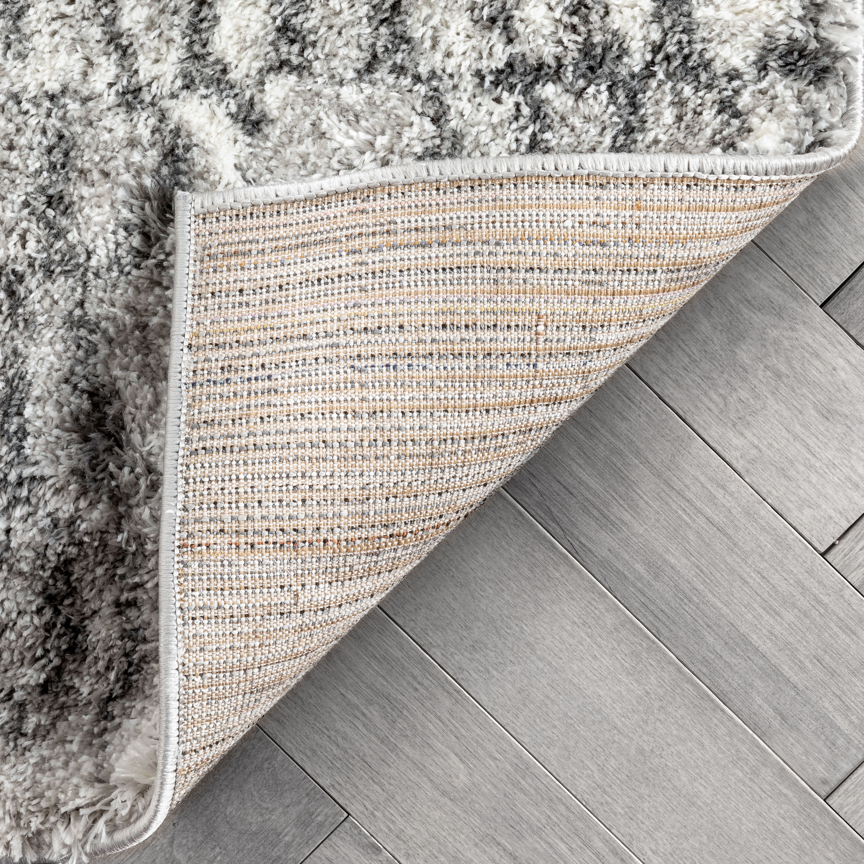 Well Woven Celeste Sintra Modern Shag Geometric Ivory Thick 3'11" x 5'3" Area Rug