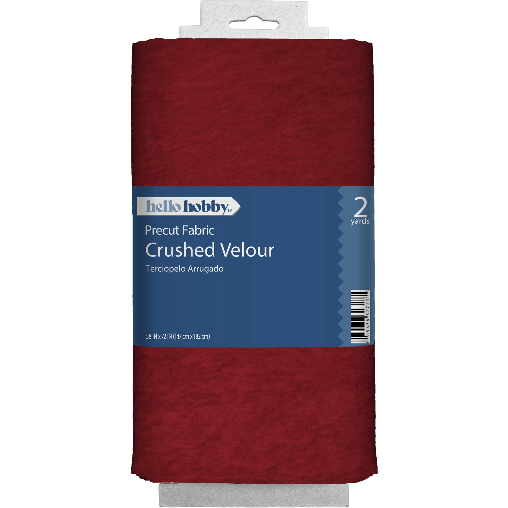 Hello Hobby 2 Yards 100% Polyester Crushed Panne, Red, 58" Wide for Sewing