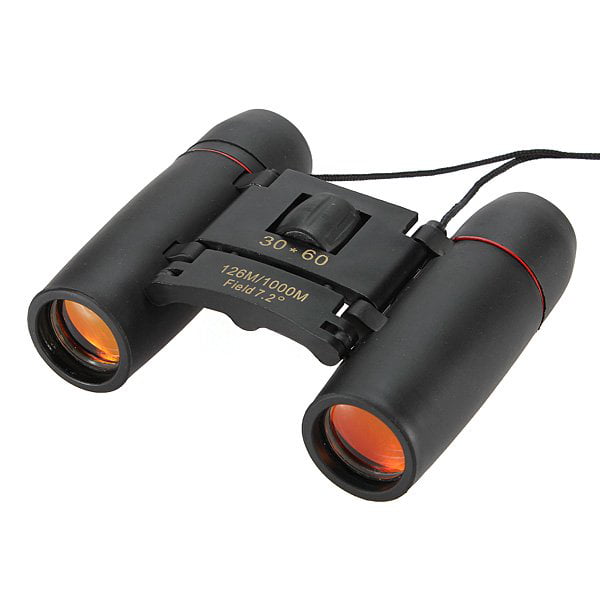 30x60 Day Night Vision Binoculars Mini Pocket Binoculars Folding Multi-Coated Waterproof Small Telescope with Bag for kids Adults Outdoor Travel Black