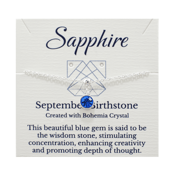 Lionhead Jewelry September Birthstone Blue Bohemian Crystal Sapphire Bracelet, Silver