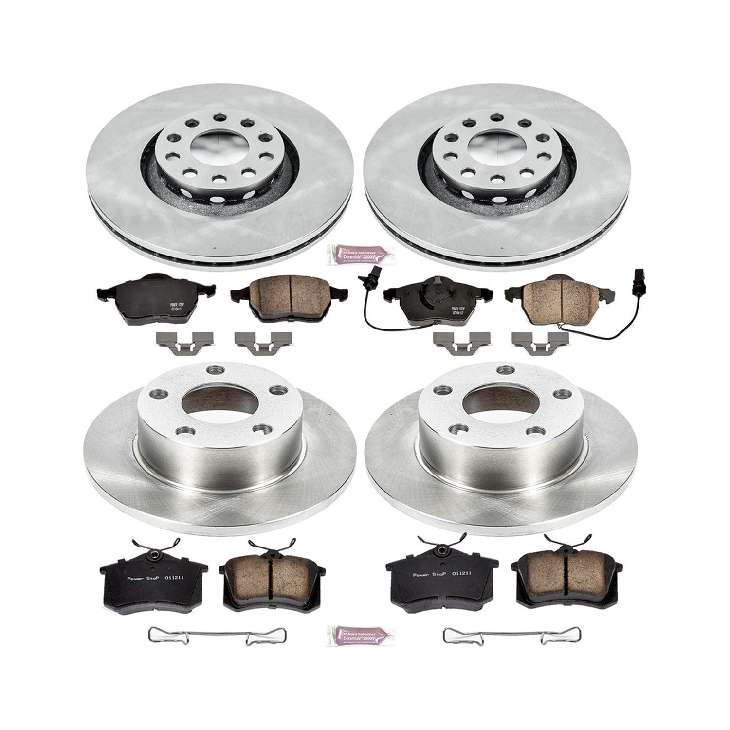 PowerStop Front and Rear Stock Replacement Brake Pad and Rotor Kit Fits: AUDI Select Models KOE6918