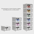 thumbnail image 3 of Foldable Integrated Shoe Box Organizer and Storage Boxes Cabinet Transparent Visible Installation Free Rack,White, 3 of 8