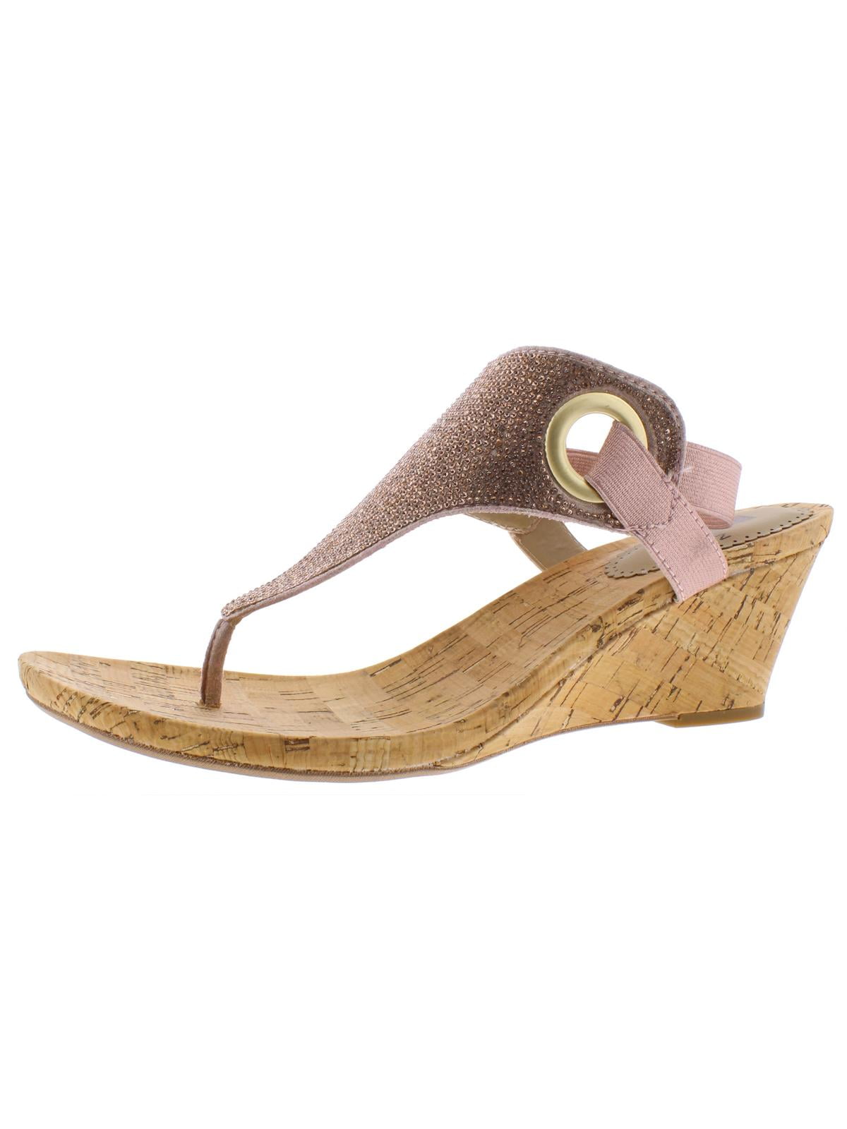 White Mountain - White Mountain Womens ALLDONE Slingback Thong Wedges - Walmart.com - Walmart.com