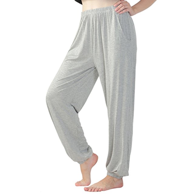 LUXUR Ladies Straight Leg Bottoms Tummy Control Sport Trousers Grey 5XL
