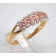 thumbnail image 2 of Hitanshu Jewels 14K Yellow Gold Plated 2Ct Round Cut Pink CZ Wedding Band Ring, 2 of 5