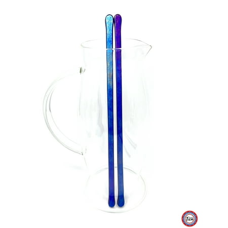 

studioTica Midnight Fire - Decorative Handmade Glass Rod - 11.50 inch - Set of 2 - Dark Blue