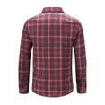 thumbnail image 5 of Shirts For Men Casual Plaid Long Sleeve Button Down Lapel Cardigan Blouses With Double Pockets Holiday Loose Fall Tops Red XL, 5 of 9