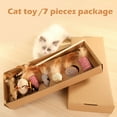 thumbnail image 4 of Functional Cat Toys 7PCS/ Set Pet Funny Interactive Stick Bell Mouse Feather Rods Stick Toy, 4 of 9