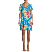 The Pioneer Woman Floral A-Line Knit Dress with Short Sleeves