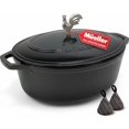 thumbnail image 1 of Cocotte de hierro fundido esmaltado MUELLER HOME de 5,5 qt, negra, 1 of 8