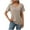 Khaki, variant on cocolona Womens Summer Knit Tops Button V Neck Short Sleeve Ribbed T-shirts Casual Loose Solid Color Tees Blouse