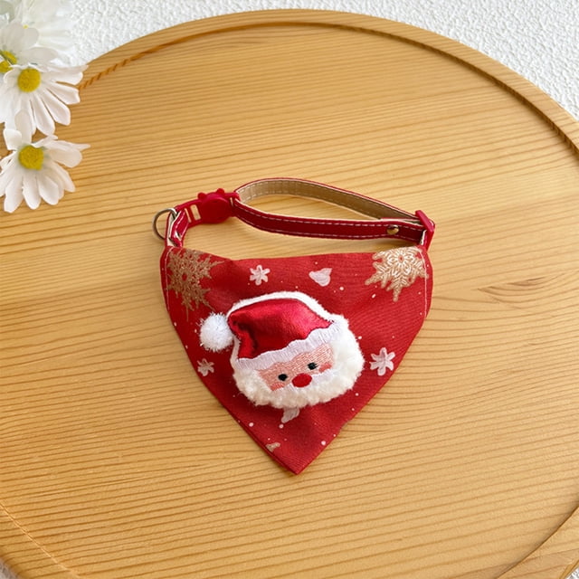 Bufanda Navideña para Mascotas, Adorables Gatos y Perros | Tela | Multicolor | Bufanda de 16 X 11 Cm, Collar de 23-40 Cm | 16 G - Referencia Qqm251009001D