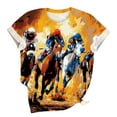thumbnail image 4 of Youyipin Womens Tops Retro Horse Equestrian Clothing Equestrianism Equestrian T-Shirt Basic Tees Graphic Tees For Women, 4 of 5