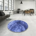 thumbnail image 3 of Ahgly Company Indoor Square Patterned Sky Blue Dress Blue Area Rugs, 5' Square, 3 of 6