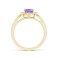 thumbnail image 2 of ANGARA Natural 1.2 Ct. Amethyst with Diamond Halo Ring in 14K Yellow Gold for Women (Ring Size: 11.5), 2 of 8