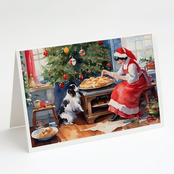 Japanese Chin Christmas Cookies Greeting Cards Pack of 8 7 in x 5 in