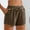 Brown, variant on ZZwxWA Cotton Shorts for Women Elastic Waist Drawstring Casual Shorts Loose Fit Cute Summer Beach Shorts with 2 Pockets