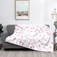thumbnail image 5 of KLL Breast Cancer Awareness (4) Print Fleece Throw Blanket, Horizontal Fleece Bedding Cute Soft Blankets Comfy Fleece Flannel Plush Home Decor for Couch & Bed -40"x30", 5 of 9