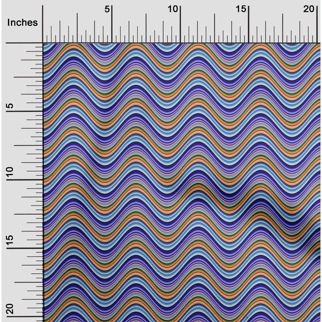 oneOone Viscose Chiffon Fabric Serpentine Stripe Printed Craft Fabric BTY 42 Inch Wide