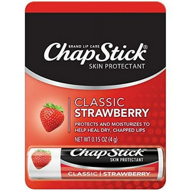 ChapStick Classic Strawberry Lip Balm Tubes, Lip Care and Lip Moisturizer - 0.15 Oz (Pack of 1)
