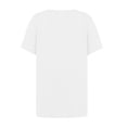 thumbnail image 4 of Womens Summer Tops Short Sleeve Asymmetrical Neck T Shirts with Buttons White XXXL, 4 of 5