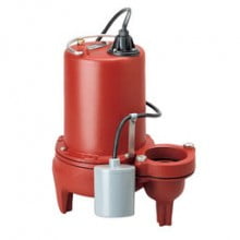 Liberty LEH102A3-2, LEH100 Series, Automatic Submersible Sewage Pump with Wide Angle Float Switch, 1 HP, 230 Volts, 1 Phase, 3" Flanged Discharge, 197 GPM Max, 53 ft Max Head, 25 ft Cord