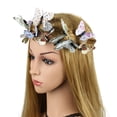 thumbnail image 3 of Women's 3D Butterfly Hair Clip Headband, Adjustable Elegant Party Hair Accessory, Glamorous Headpiece for Evening Events, Prom, and Special Occasions-White, 3 of 7